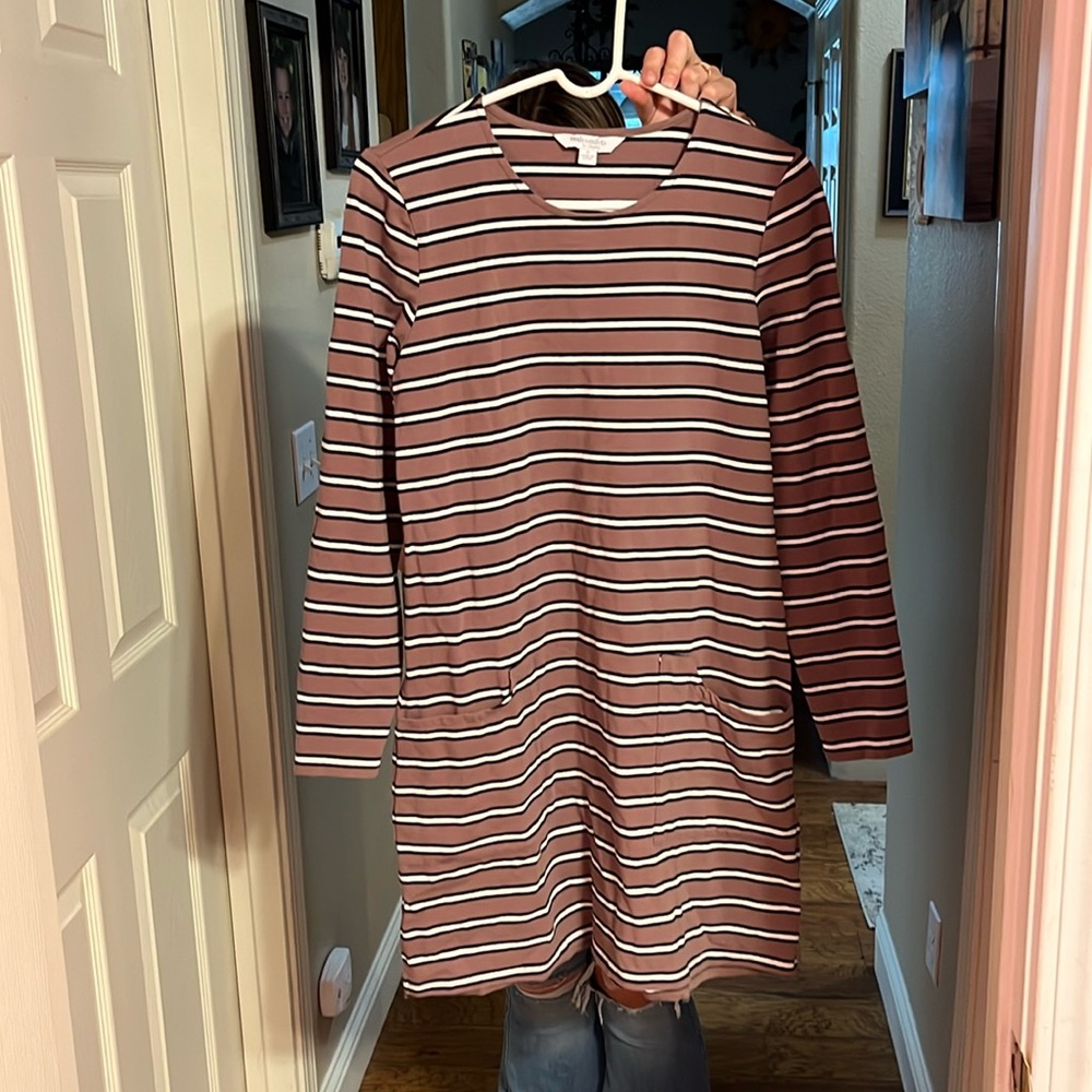 Medium Real Comfort tunic brown with black and white stripes